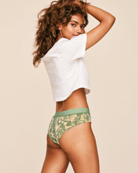 Joyja Cindy period-proof panty in color Breezy Palms  and shape cheeky