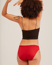 Joyja Katelin period-proof panty in color Barbados Cherry and shape bikini