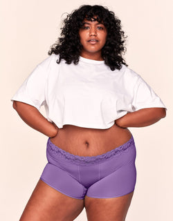 Joyja Emily period-proof panty in color Amethyst Orchid and shape shortie