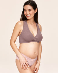 Belabumbum Mama Low-Rise Maternity & Postpartum  Absorbent Panty in color Pale Mauve and shape bikini