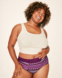 Joyja Amelia period-proof panty in color Joyful Fair Isle C01 and shape high waisted