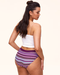 Joyja Katelin period-proof panty in color Joyful Fair Isle C01 and shape bikini