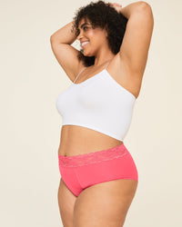 Joyja Amelia period-proof panty in color Sunkist Coral and shape high waisted
