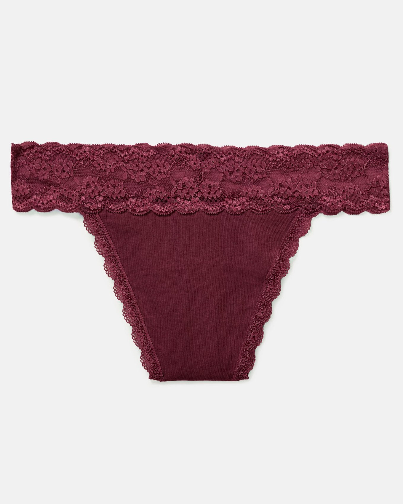 Joyja Lily period-proof panty in color Windsor Wine and shape thong