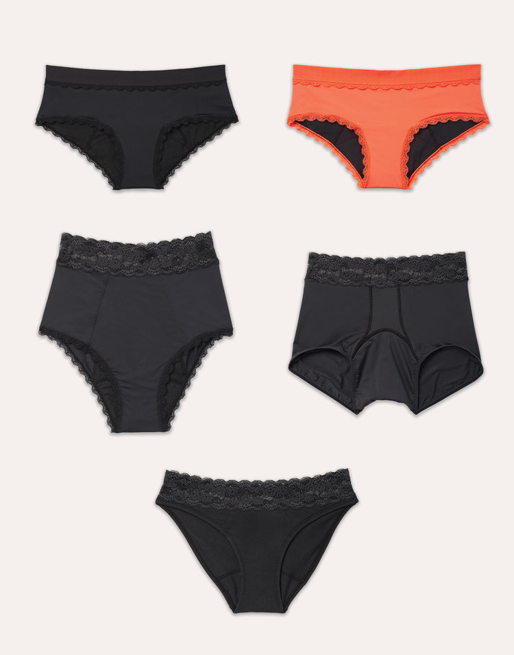 5 panty pairs within the all cycle long pack