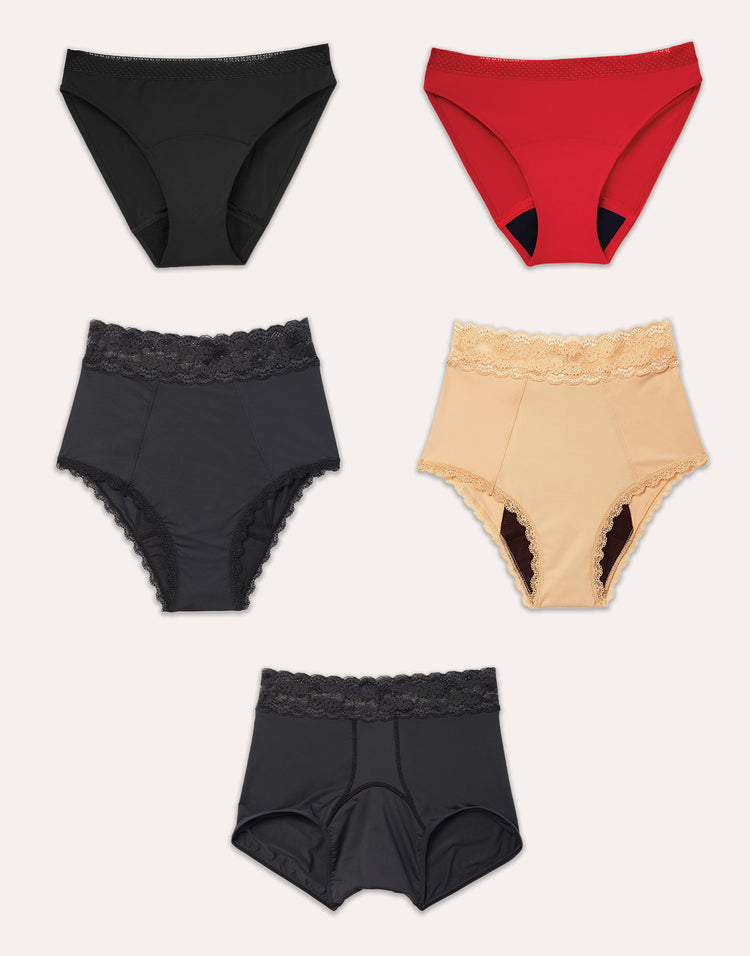 The 5 pairs of underwear in the Heavy Rains pack