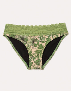 Joyja Alice period-proof panty in color Breezy Palms  and shape bikini