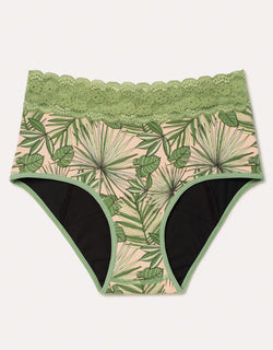 Joyja Ella period-proof panty in color Breezy Palms  and shape midi brief