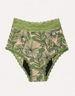 Joyja Amelia period-proof panty in color Breezy Palms  and shape high waisted