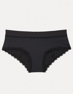 Joyja Olivia period-proof panty in color Jet Black and shape hipster