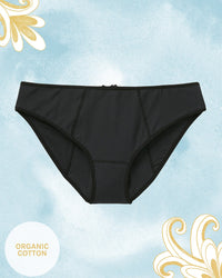 Joyja Emma Teens period-proof panty in color Jet Black and shape bikini