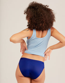 Joyja Katelin period-proof panty in color Sodalite Blue and shape bikini
