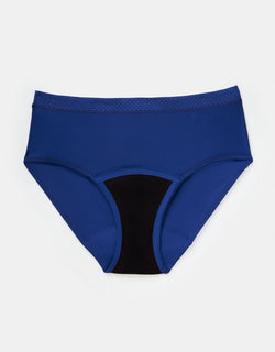 Joyja Madison period-proof panty in color Sodalite Blue and shape midi brief
