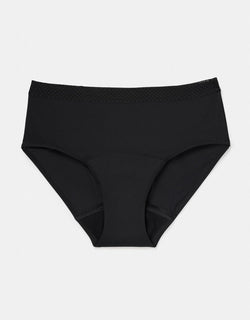 Joyja Madison period-proof panty in color Jet Black and shape midi brief