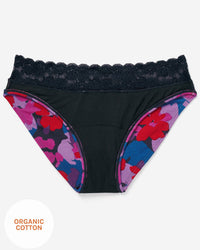 Joyja Alice period-proof panty in color Camouflower C02 and shape bikini