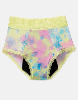 Joyja Amelia period-proof panty in color Melted Tie Dye C02 and shape high waisted