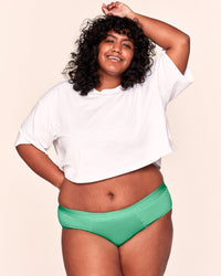 Joyja Cindy period-proof panty in color Jade Cream and shape cheeky