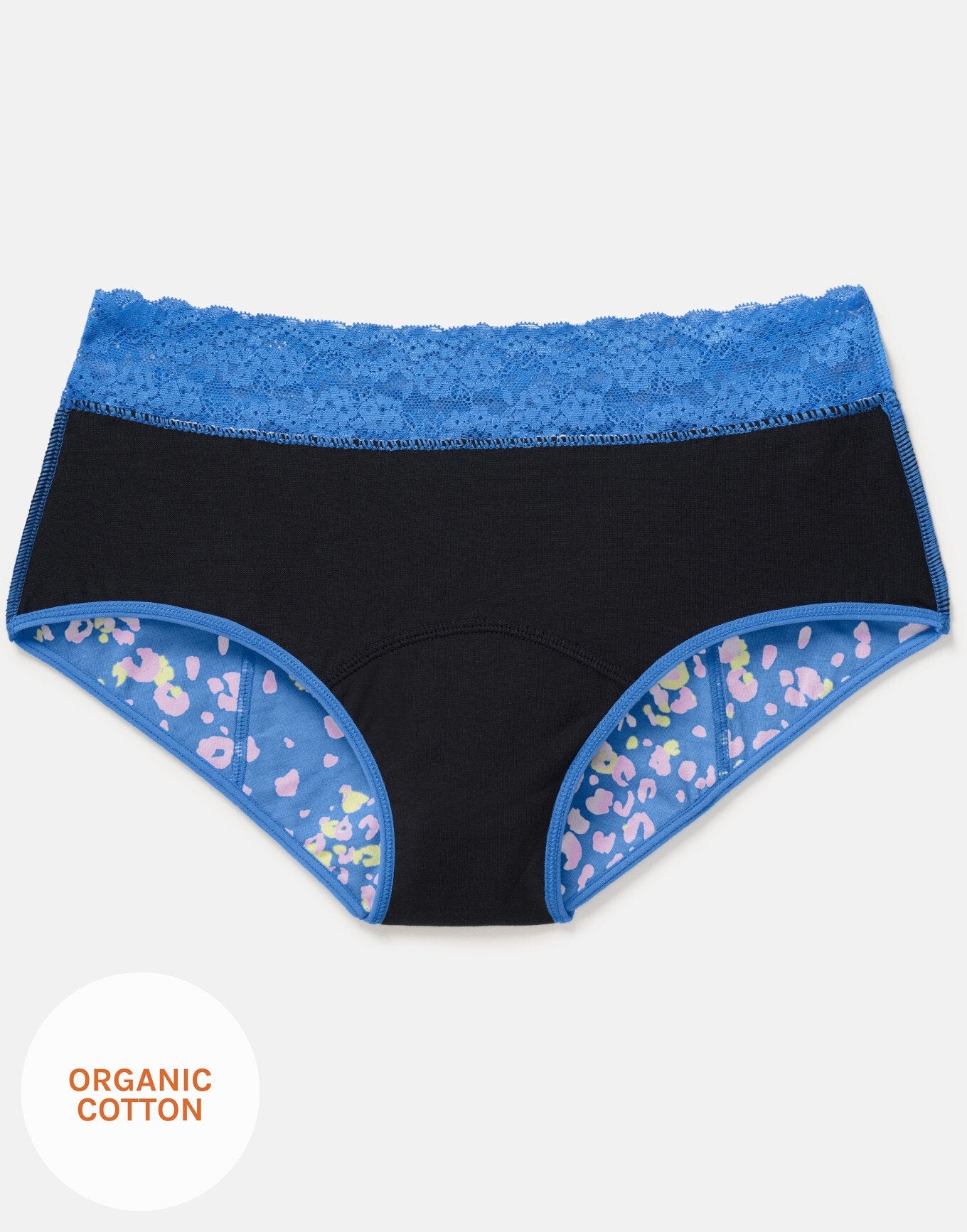 Joyja Ella period-proof panty in color Jungle Confetti C01 and shape midi brief