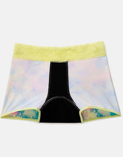 Joyja Emily period-proof panty in color Melted Tie Dye C02 and shape shortie