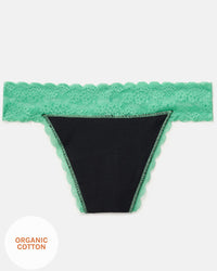 Joyja Lily period-proof panty in color Jade Cream and shape thong
