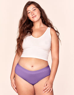 Joyja Olivia period-proof panty in color Amethyst Orchid and shape hipster
