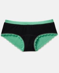 Joyja Olivia period-proof panty in color Jade Cream and shape hipster