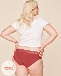 Joyja Alice period-proof panty in color Baked Apple and shape bikini