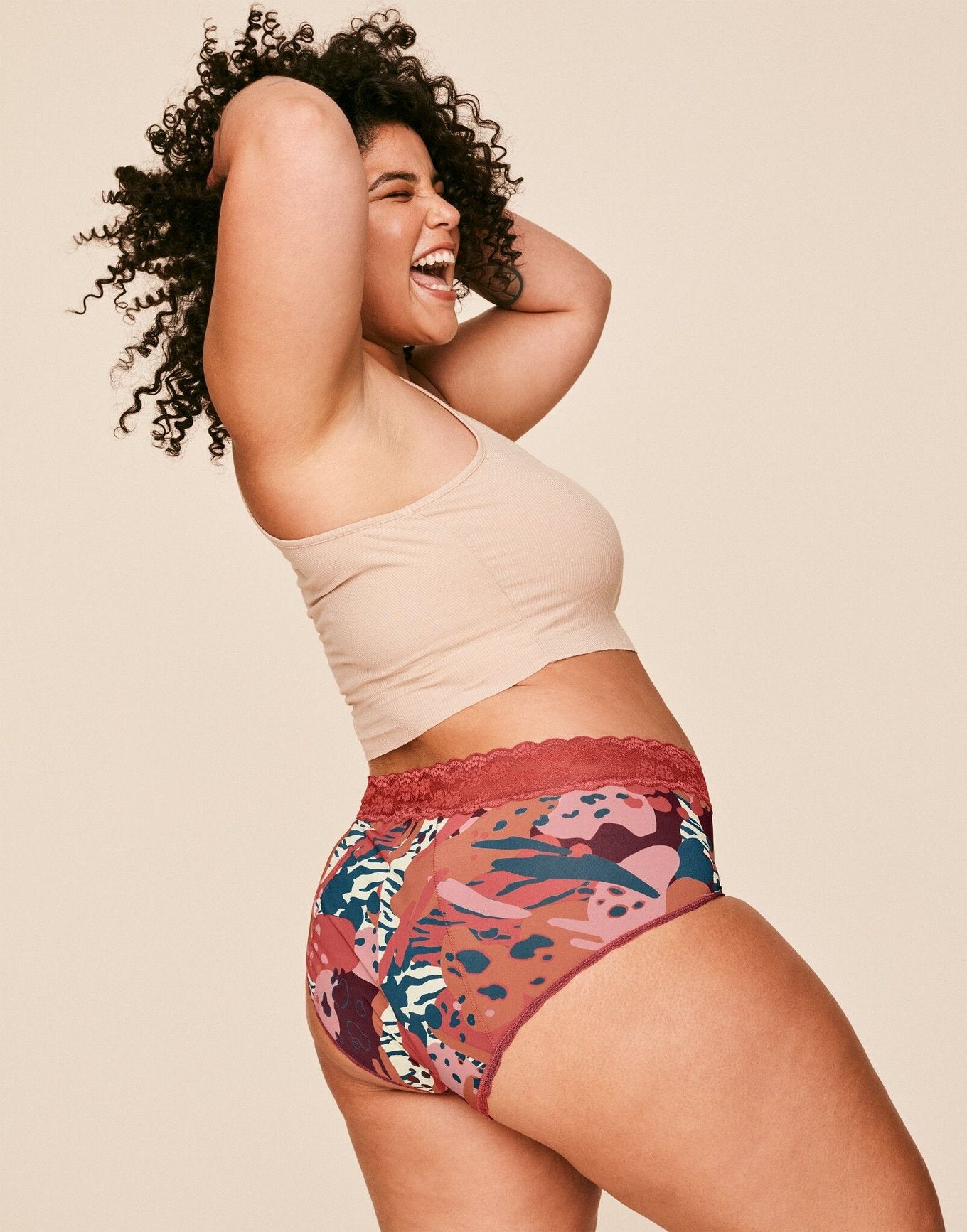 Joyja Amelia period-proof panty in color Wild Heart C01 and shape high waisted