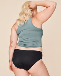 Belabumbum Mama Low-Rise Maternity & Postpartum  Absorbent Panty in color Jet Black and shape bikini