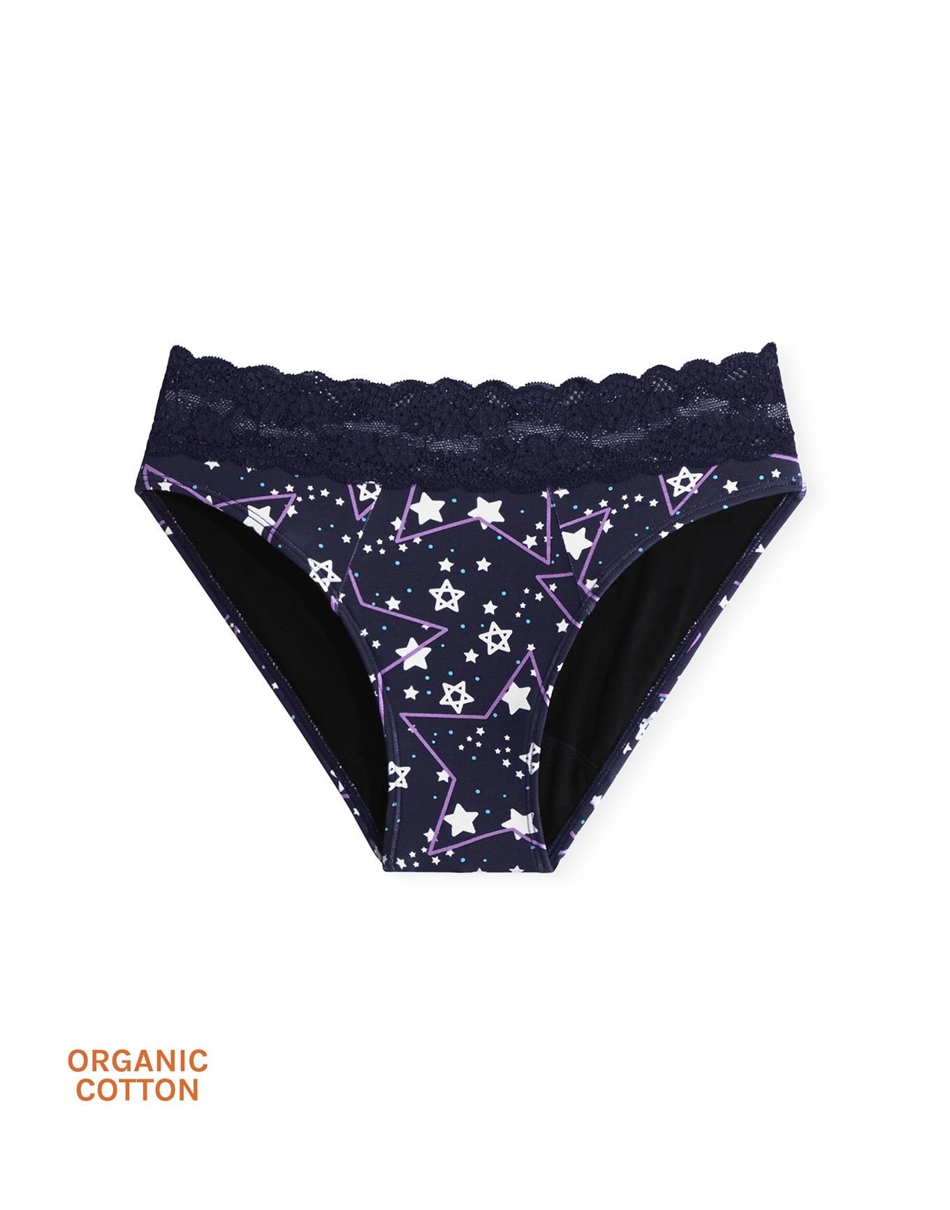Joyja Alice period-proof panty in color Seeing Stars C01 and shape bikini