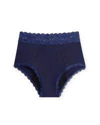 Joyja Amelia period-proof panty in color Evening Blue and shape high waisted