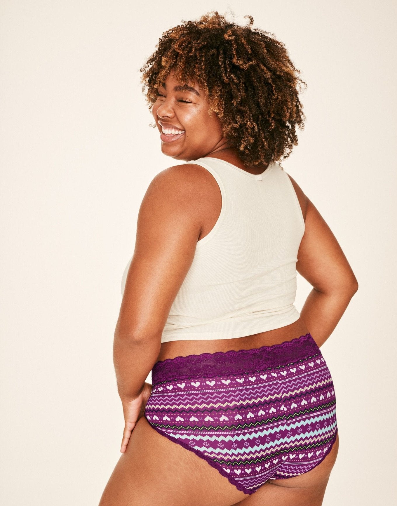 Joyja Amelia period-proof panty in color Joyful Fair Isle C01 and shape high waisted