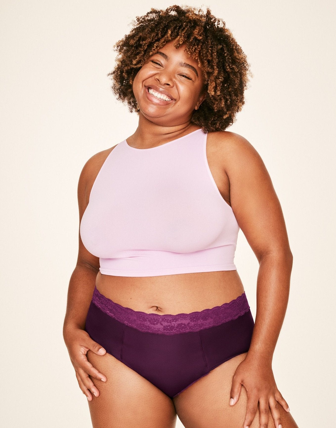 Joyja Amelia period-proof panty in color Potent Purple and shape high waisted