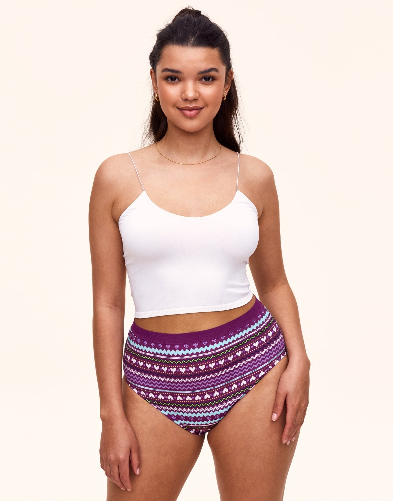 Joyja Jess period-proof panty in color Joyful Fair Isle C01 and shape high waisted