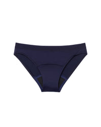 Joyja Katelin period-proof panty in color Evening Blue and shape bikini