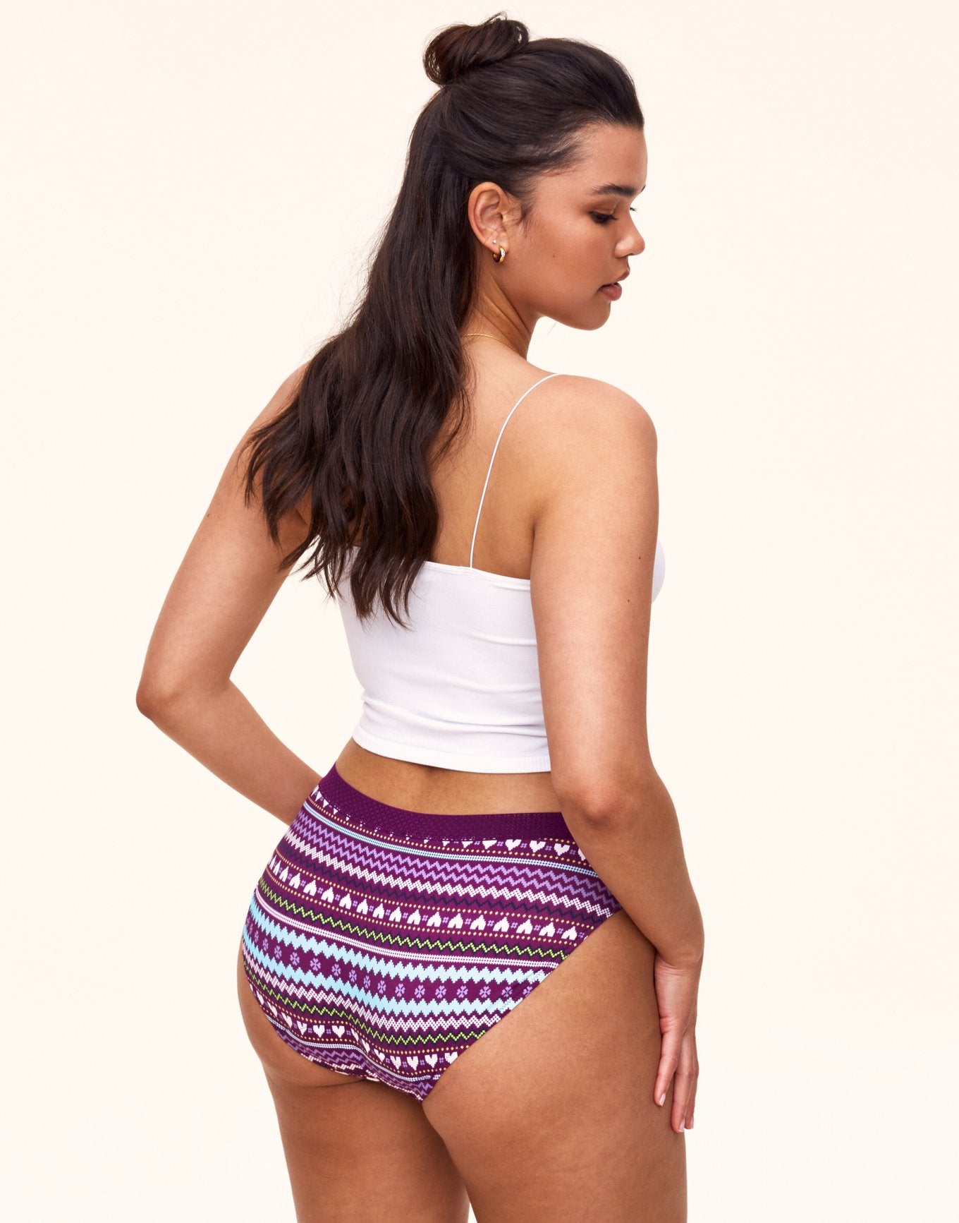 Joyja Katelin period-proof panty in color Joyful Fair Isle C01 and shape bikini