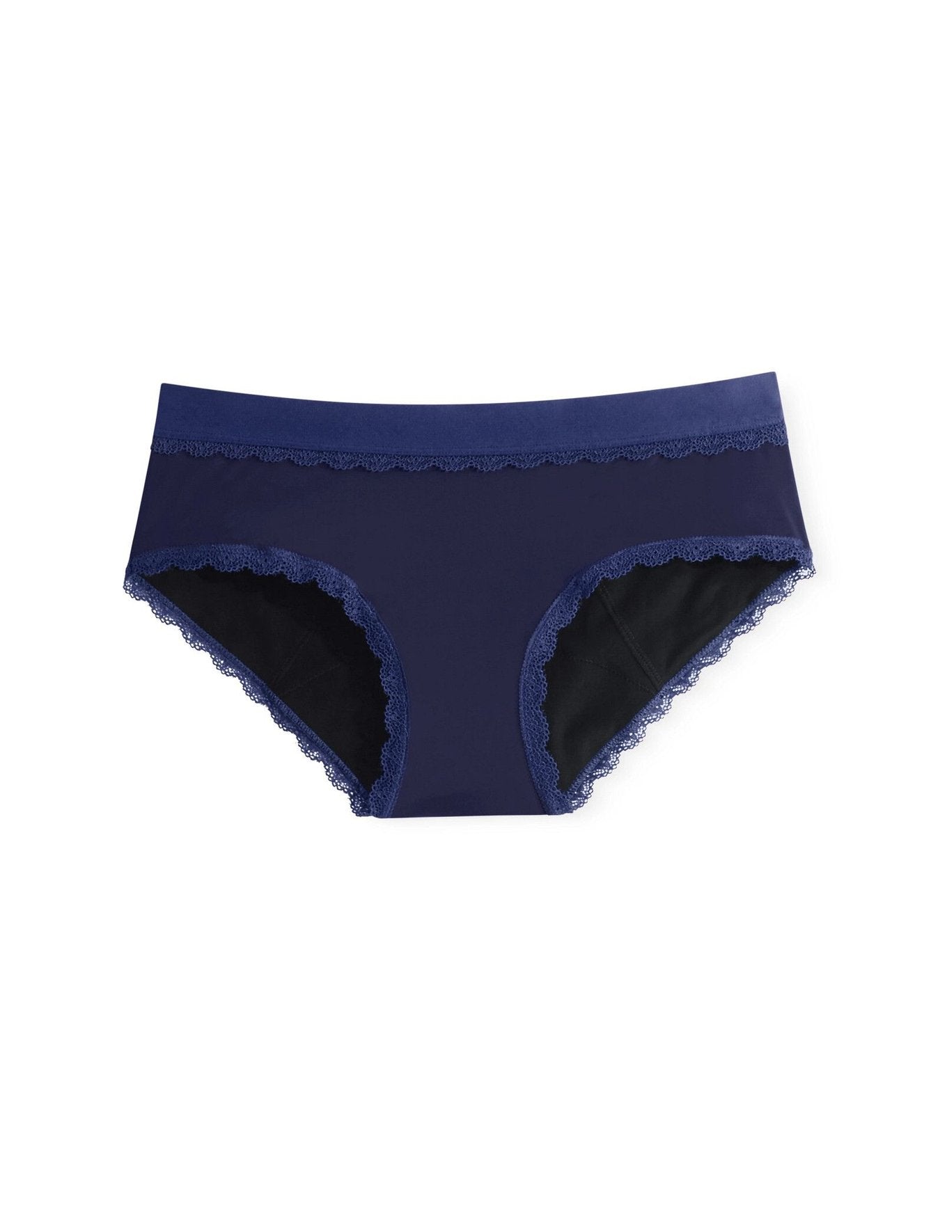 Joyja Olivia period-proof panty in color Evening Blue and shape hipster