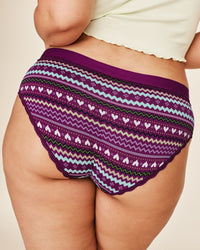 Joyja Olivia period-proof panty in color Joyful Fair Isle C01 and shape hipster