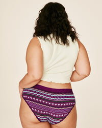 Joyja Olivia period-proof panty in color Joyful Fair Isle C01 and shape hipster