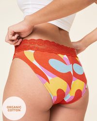 Joyja Alice period-proof panty in color Abstract Forms C02 and shape bikini