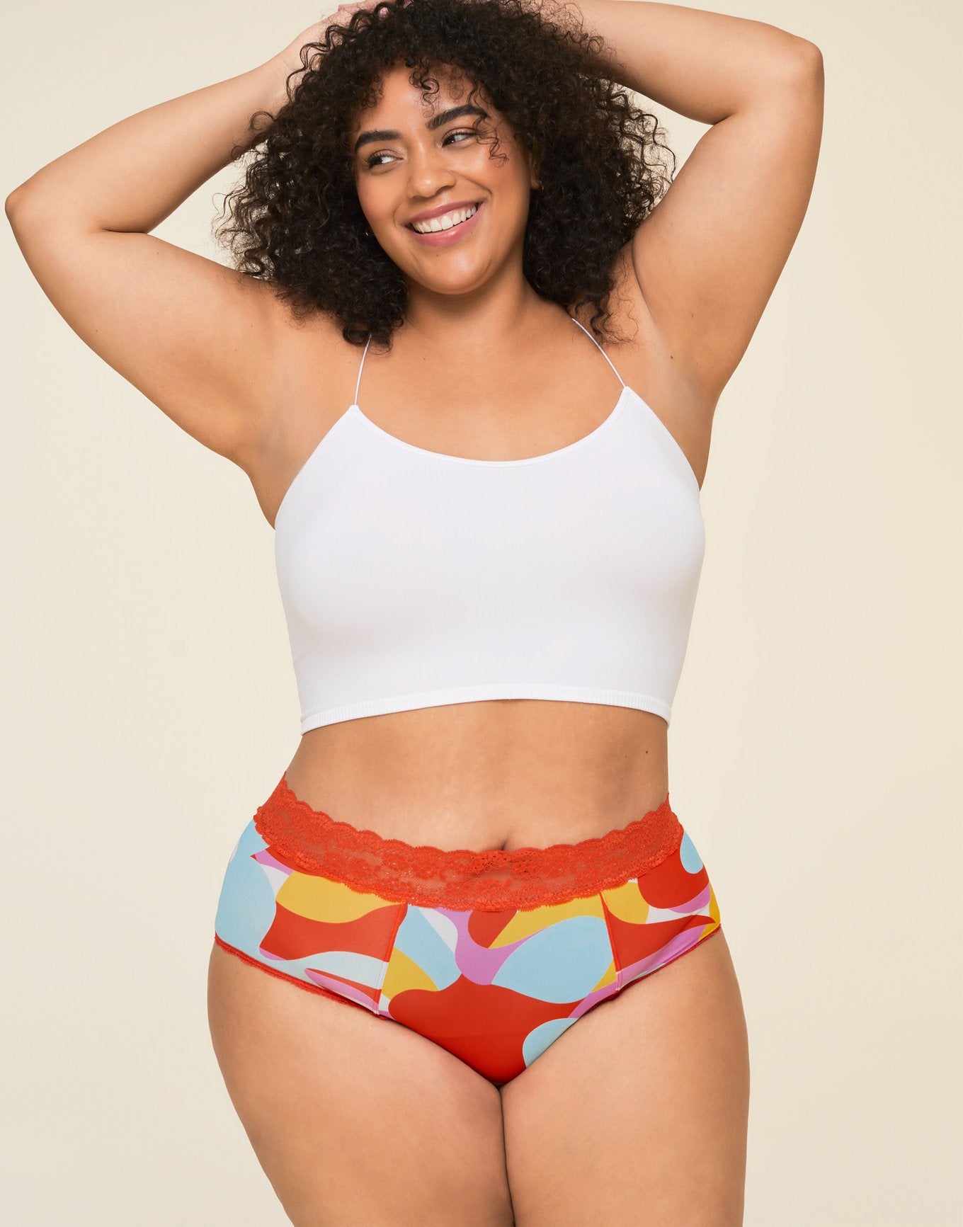 Joyja Amelia period-proof panty in color Abstract Forms C02 and shape high waisted