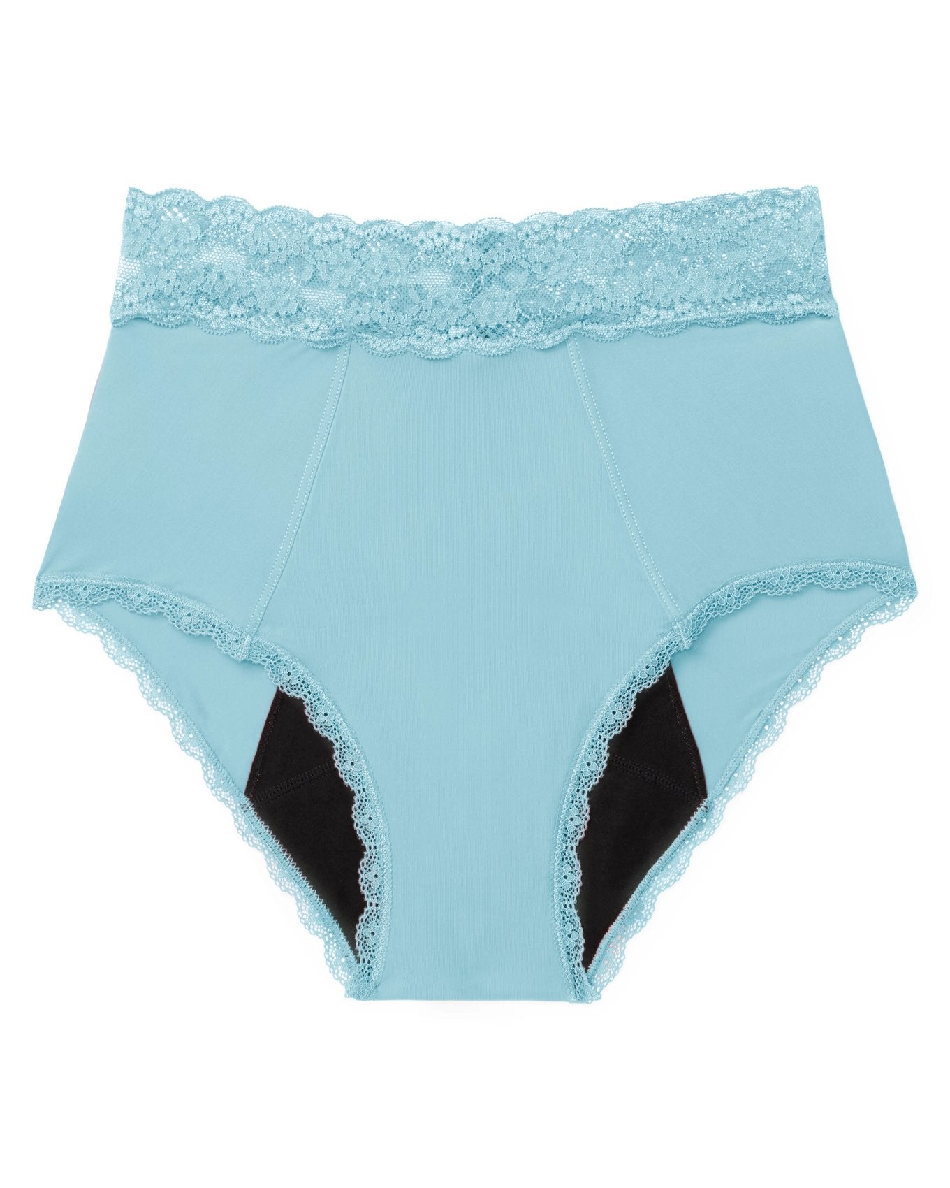 Joyja Amelia period-proof panty in color Iced Aqua and shape high waisted