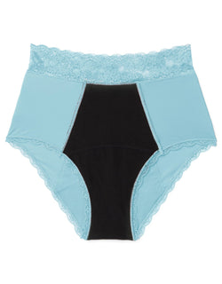 Joyja Amelia period-proof panty in color Iced Aqua and shape high waisted
