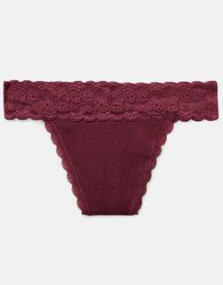 Joyja Lily period-proof panty in color Windsor Wine and shape thong