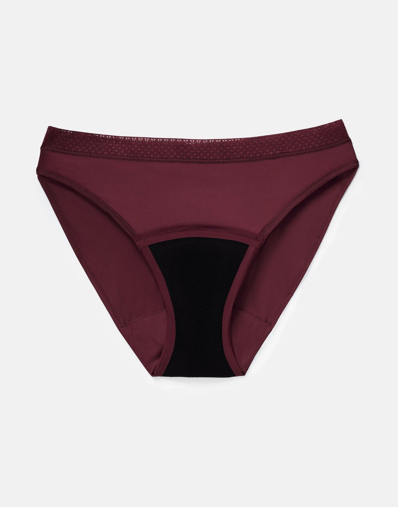 Joyja Katelin period-proof panty in color Windsor Wine and shape bikini